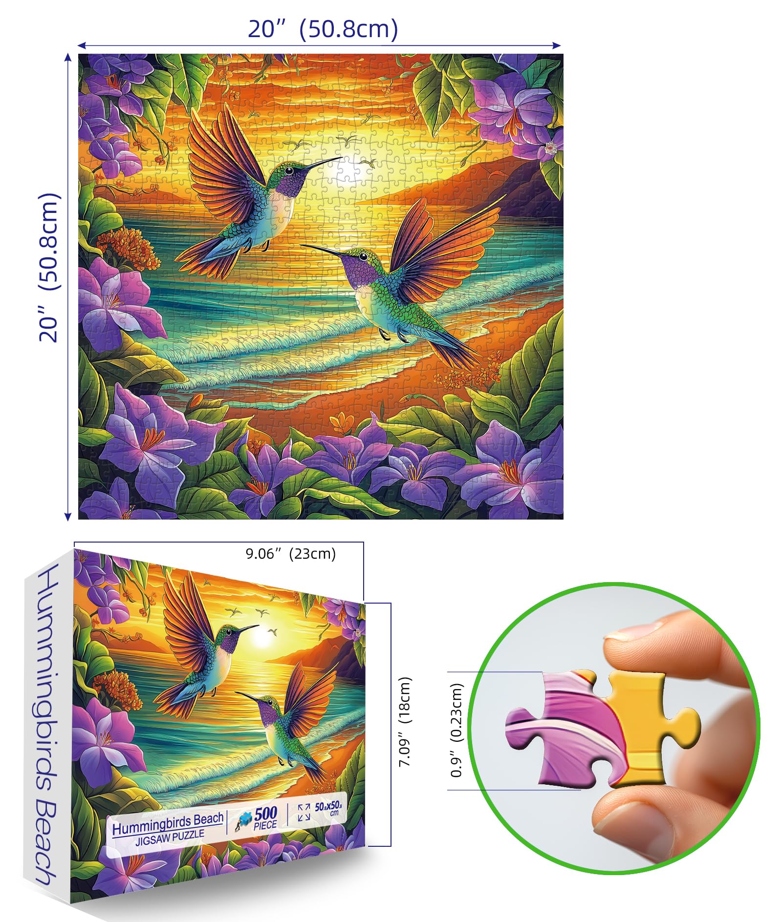 MINIWAN tropical flowers puzzle art highlights bright petals and lush scenery.