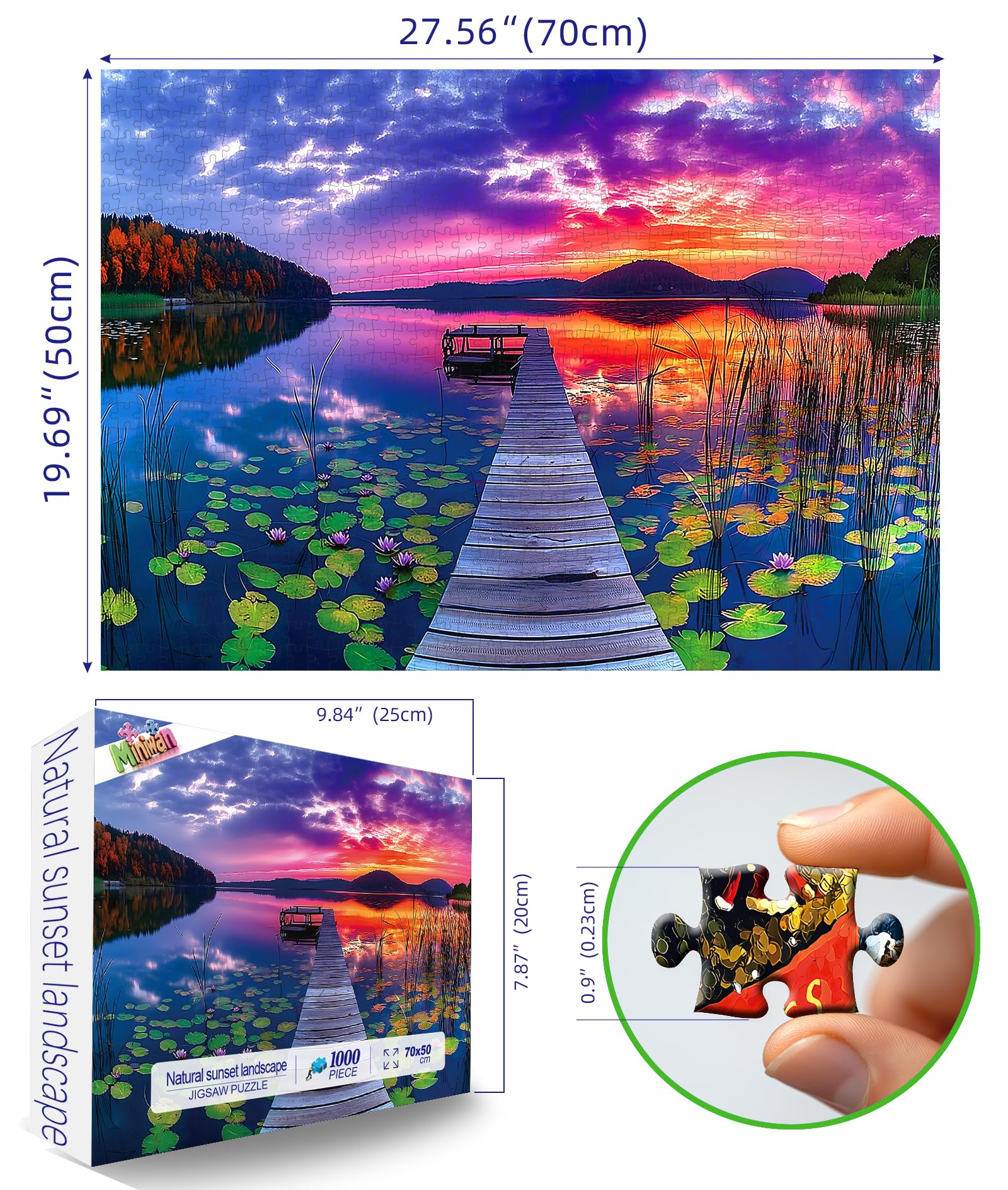 MINIWAN Wooden Bridge Landscape puzzle ideal for family game night.