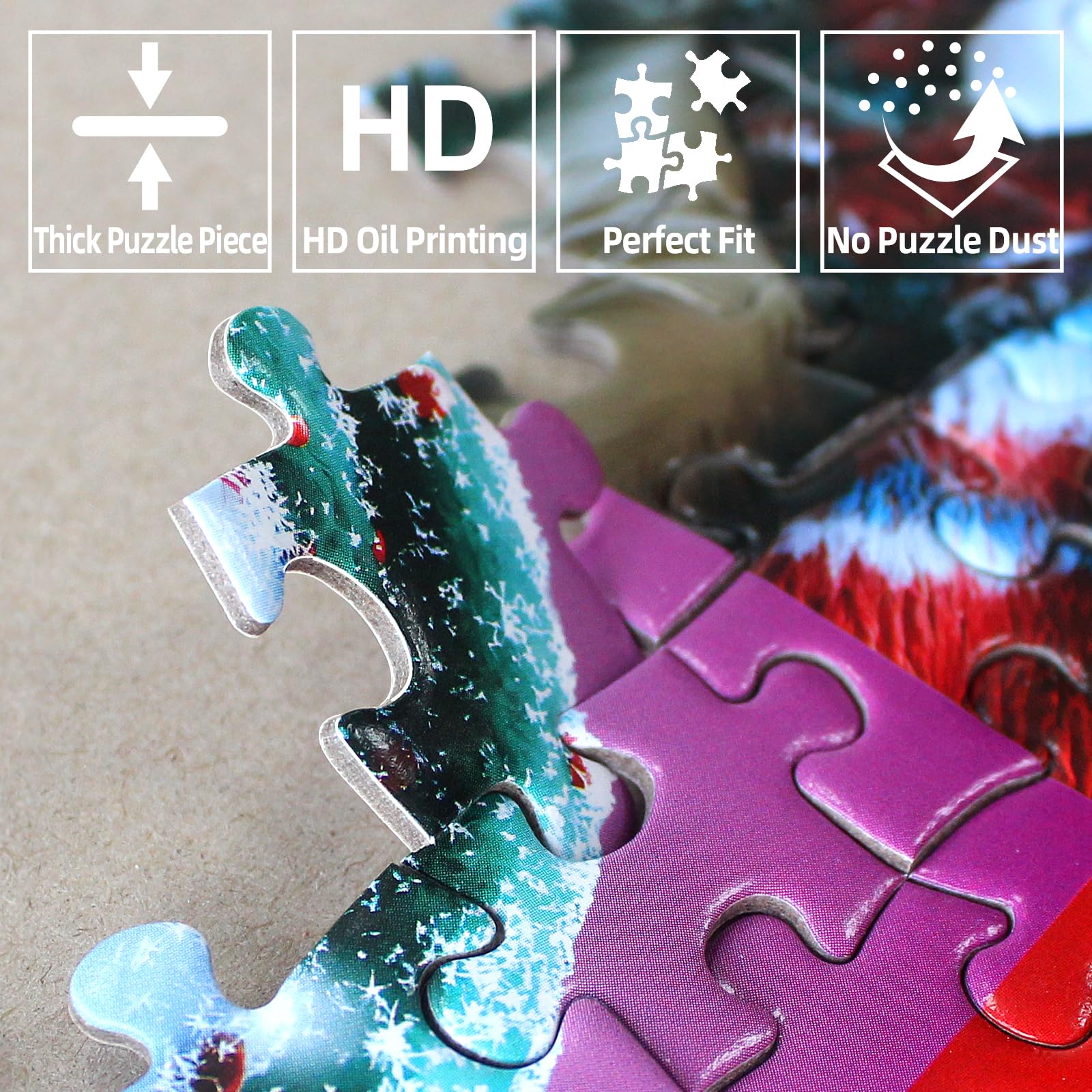 MINIWAN finished puzzle displayed as festive decor after completion