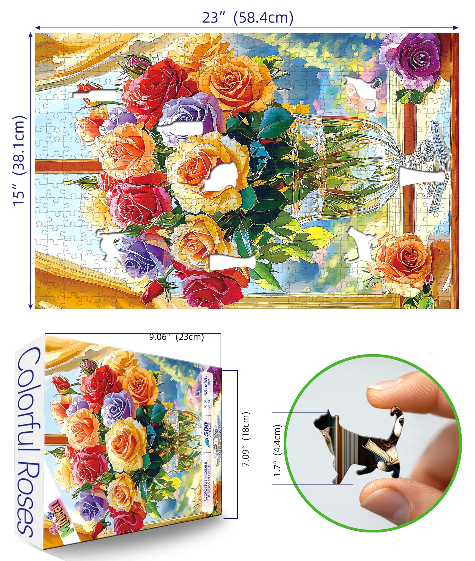 MINIWAN completed rose composition ready for framing and display