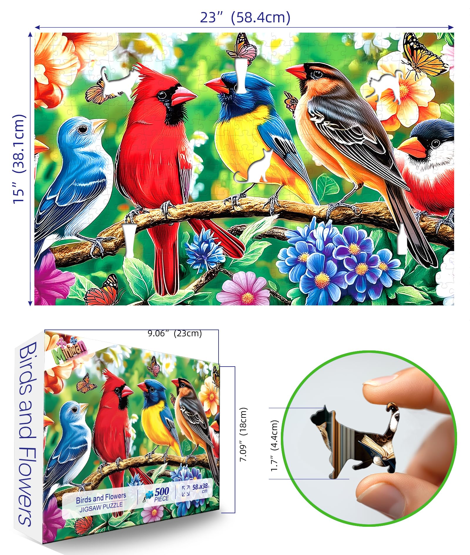 MINIWAN butterfly and flower puzzle image offers relaxing, colorful activity.