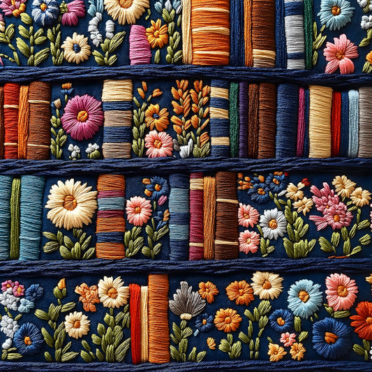 MINIWAN Floral Bookshelf Puzzle with embroidery-inspired art for a relaxing challenge.