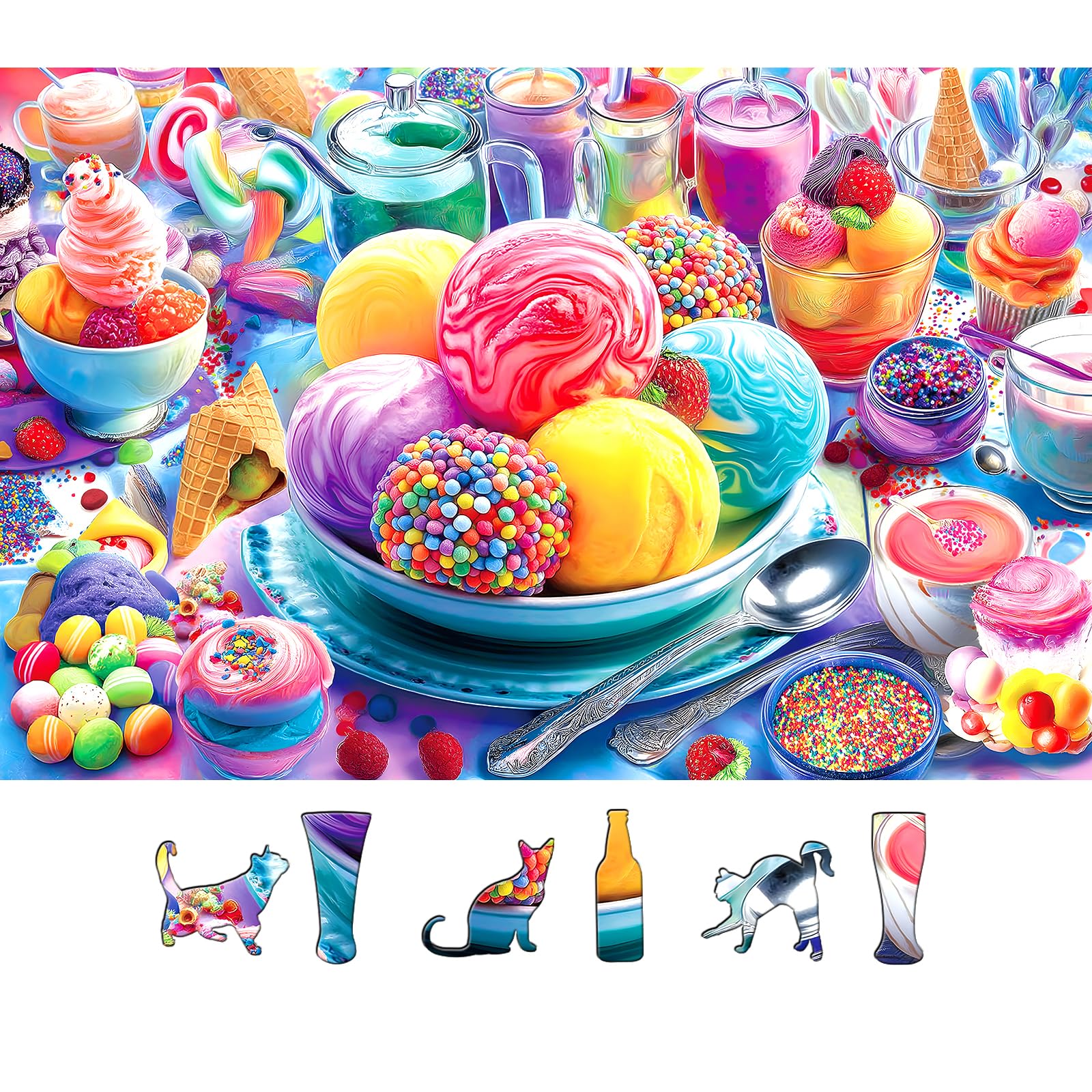 MINIWAN ice cream scoops artwork for a relaxing puzzle session