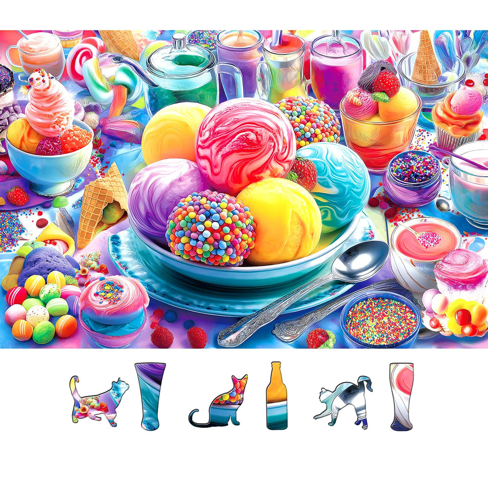 MINIWAN ice cream scoops artwork for a relaxing puzzle session
