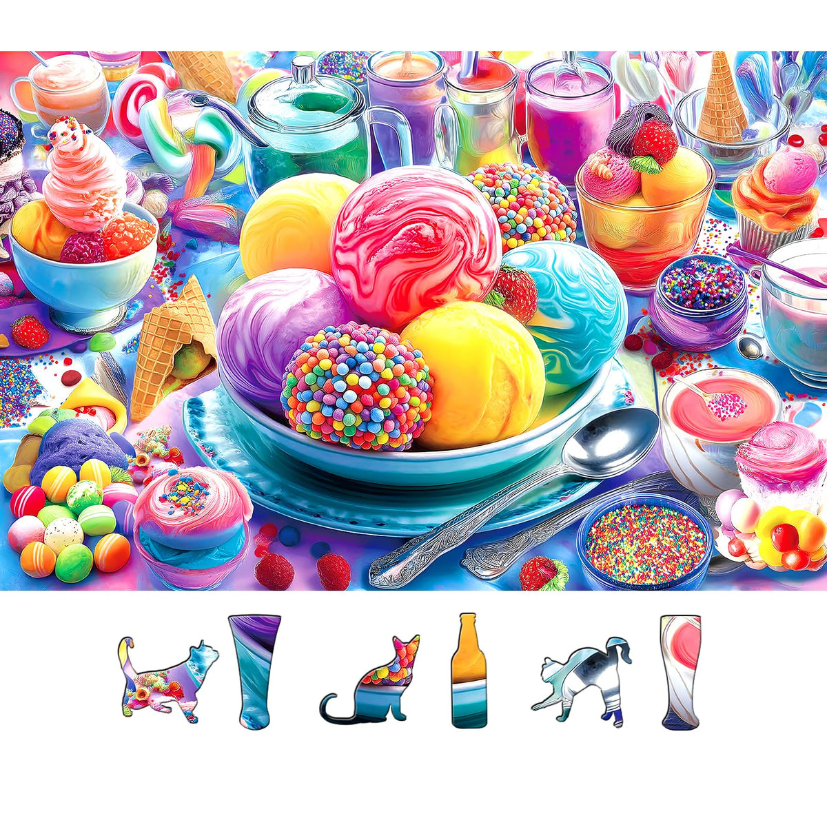 MINIWAN ice cream scoops artwork for a relaxing puzzle session