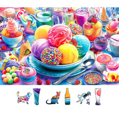 MINIWAN ice cream scoops artwork for a relaxing puzzle session