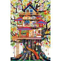 MINIWAN Whimsical Treehouse Escape cover with vibrant colors for focused solo puzzling.