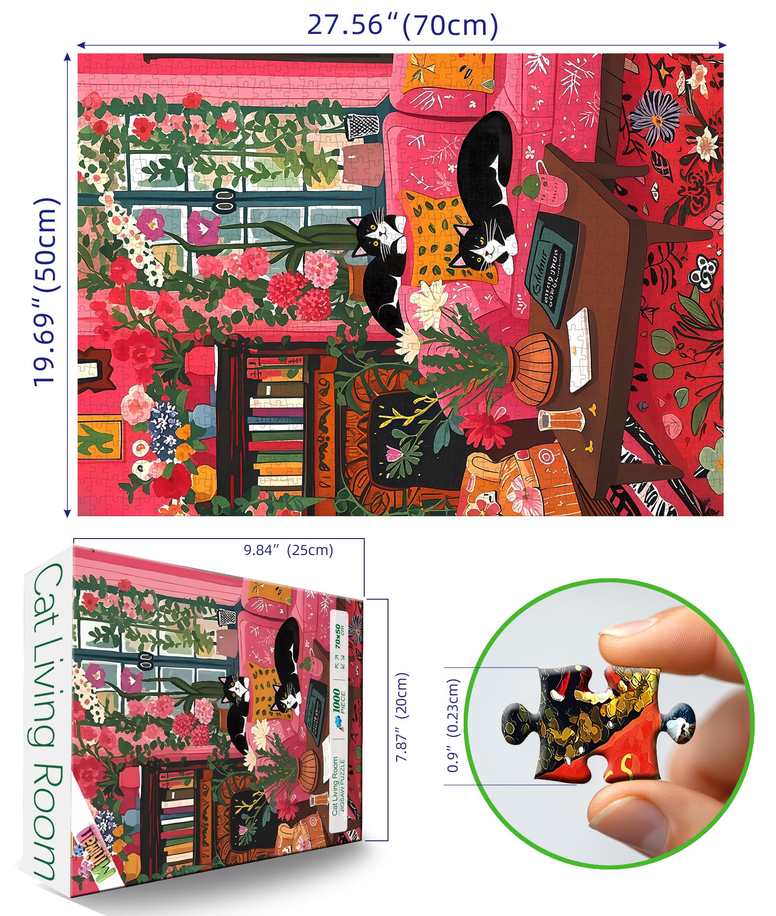 MINIWAN Spring Cozy Room puzzle scene in a cozy living space with floral accents