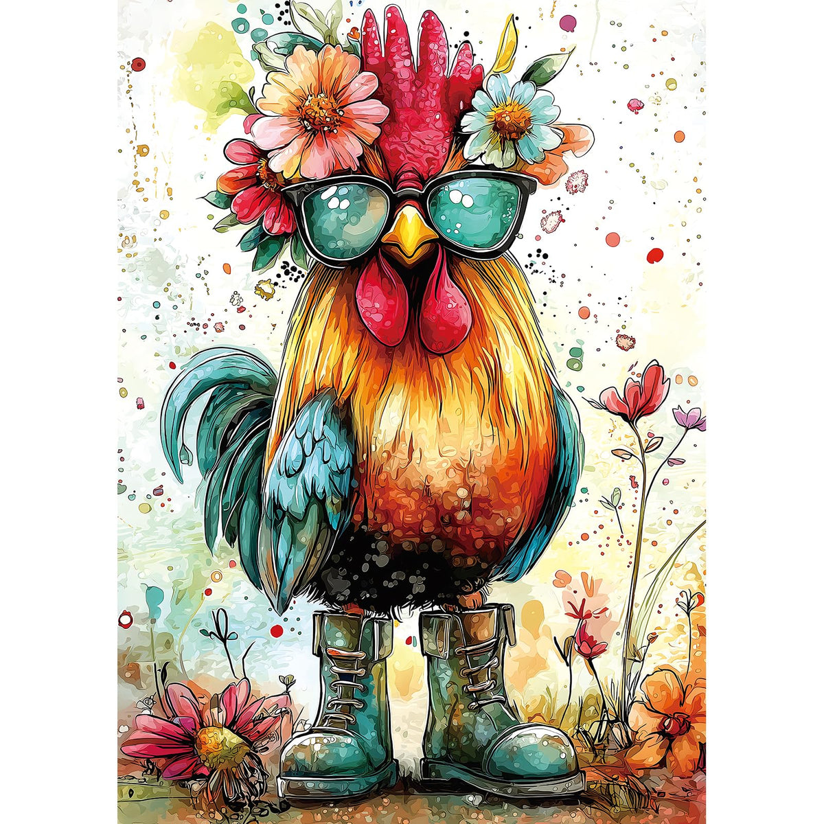 MINIWAN sunglasses-chicken puzzle image for a relaxing family night.
