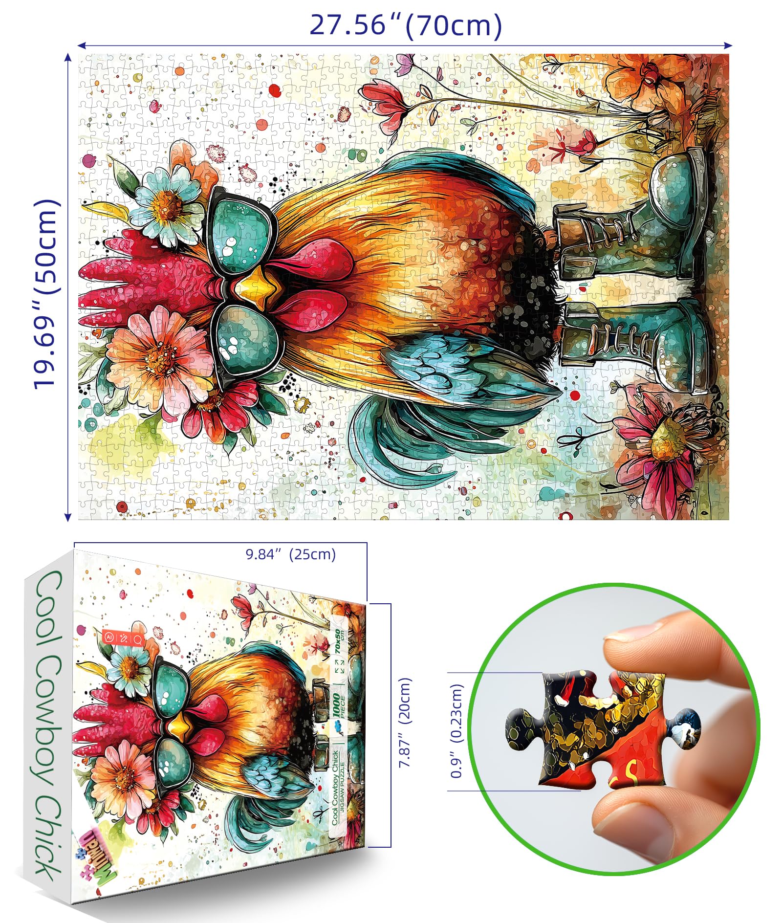MINIWAN sunglasses-chicken puzzle image sparks a challenging solo session.