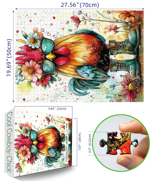 MINIWAN sunglasses-chicken puzzle image sparks a challenging solo session.