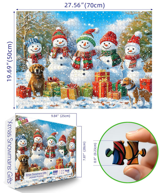 MINIWAN Snowman with dogs and gifts HD poster helps you stay on track