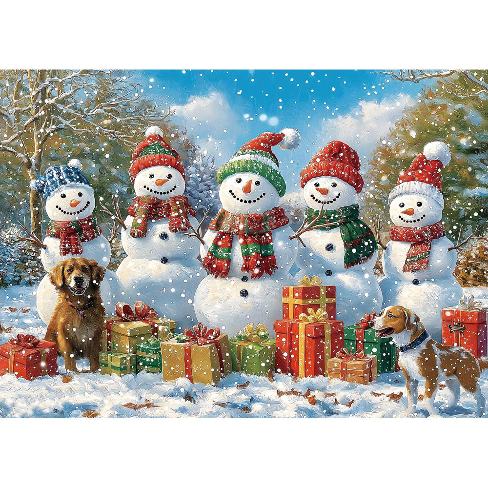 MINIWAN Winter Snowman puzzle cover for festive family puzzle time