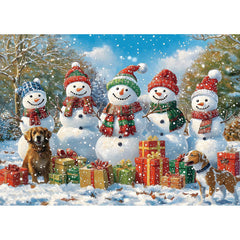MINIWAN Winter Snowman puzzle cover for festive family puzzle time