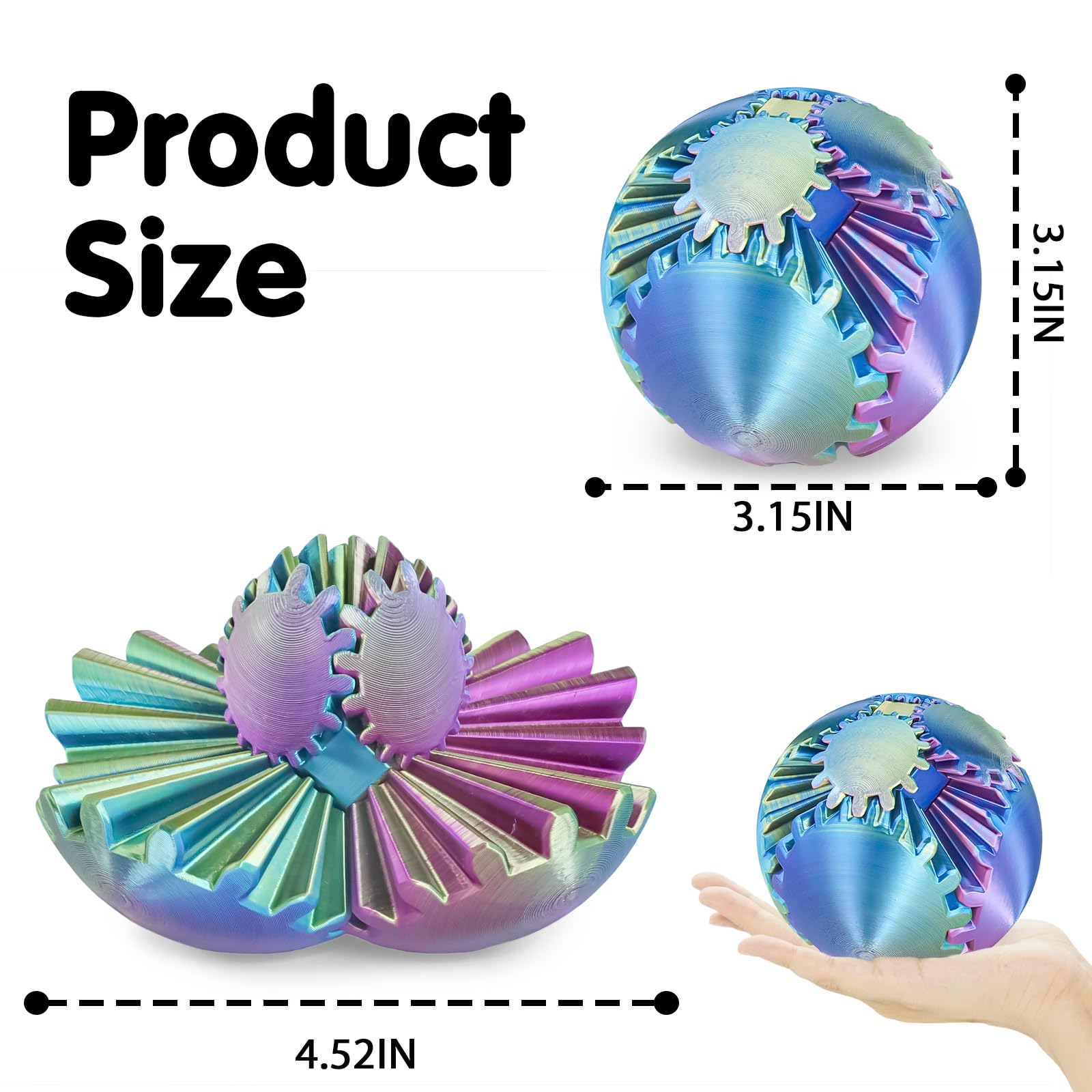 Minleway Gear Ball compact portable toy for travel and on-the-go focus.