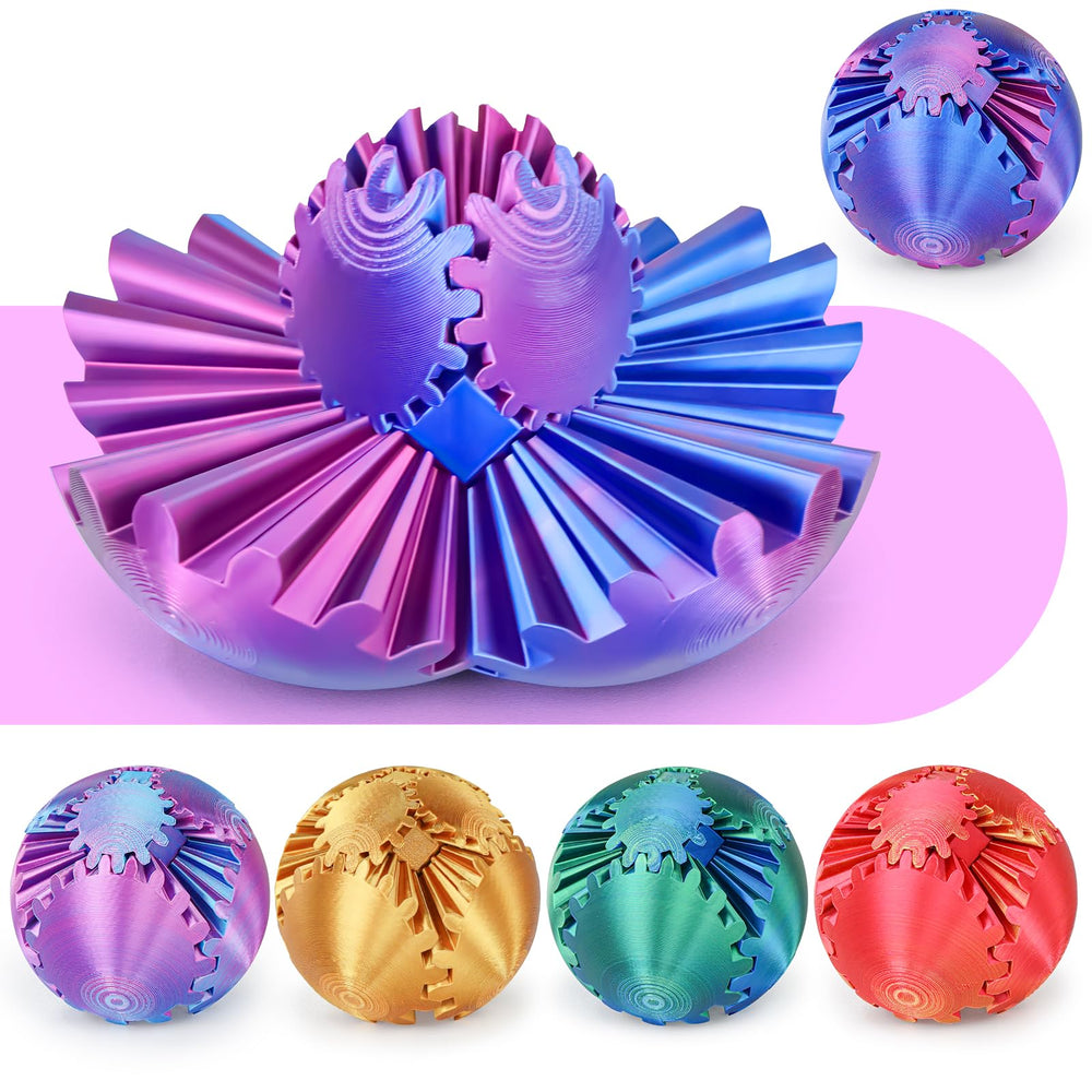 Minleway Gear Ball 3D printed cube: tactile focus for focused play and stress relief.