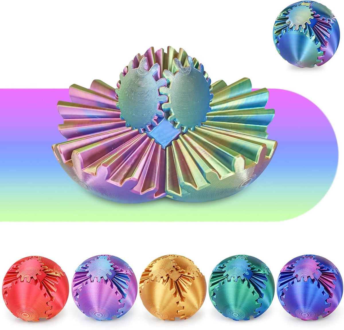 Minleway Gear Sphere 3D-printed design offers tactile engagement and stress relief.