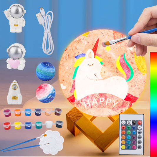 Minleway moon lamp painting kit with 16 colors creates a cozy glow