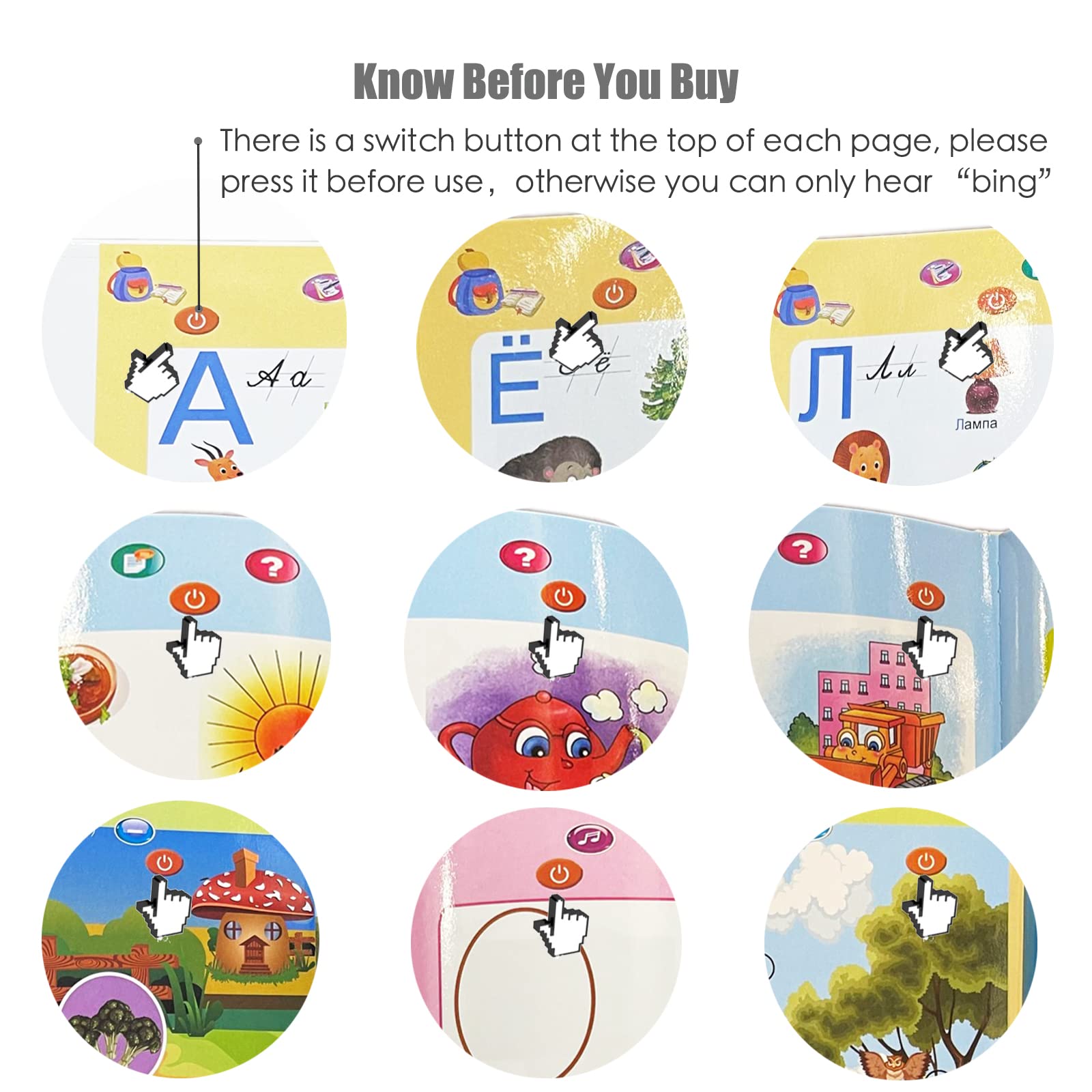 MINMEER Russian words learning book with labeled pictures for vocabulary growth