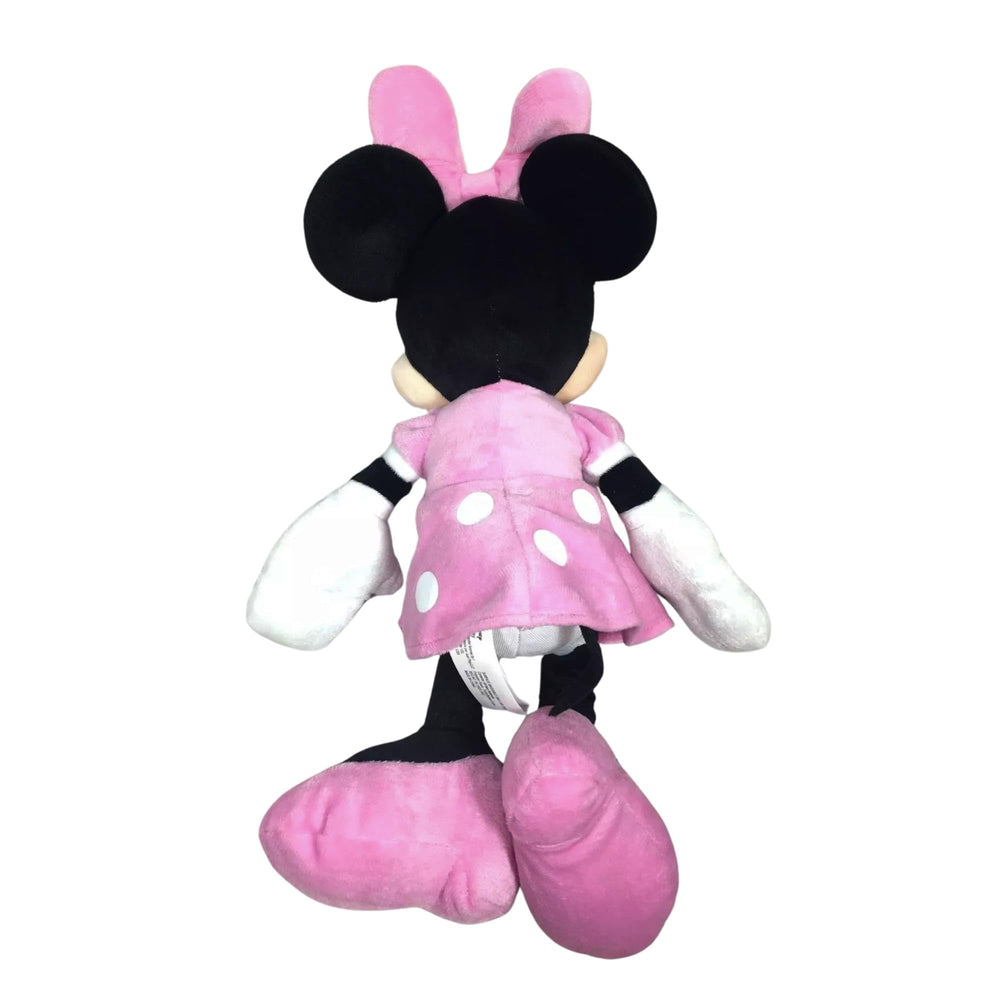 Close-up of Minnie 10782 face and pink dress stitching.