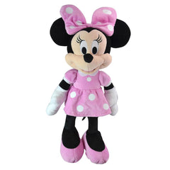 Minnie 10782 plush toy in pink dress, ideal bedtime companion.