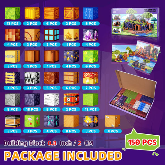 Minoskia magnetic blocks castle design for imaginative construction play.
