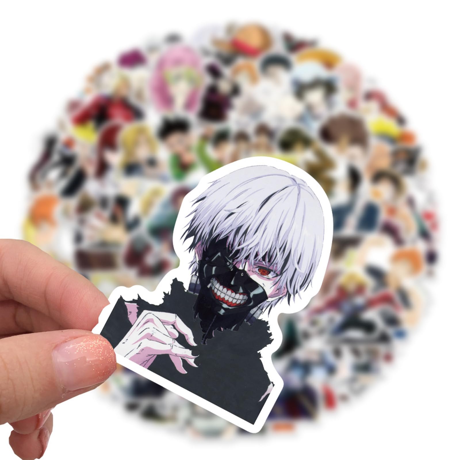 MINRAIN 100-piece anime stickers for skateboard, weatherproof and durable