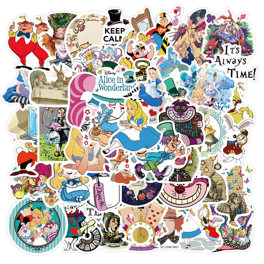 MINRAIN Alice in Wonderland water bottle stickers, waterproof and vibrant.