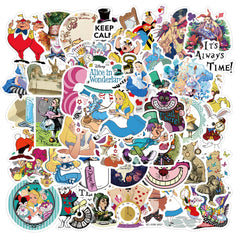 MINRAIN Alice in Wonderland water bottle stickers, waterproof and vibrant.