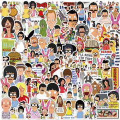 MINRAIN Bob's Burgers water bottle sticker with durable, splash-ready design.