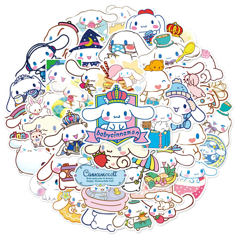 MINRAIN Cinnamoroll stickers on a laptop for vibrant personalization and durability