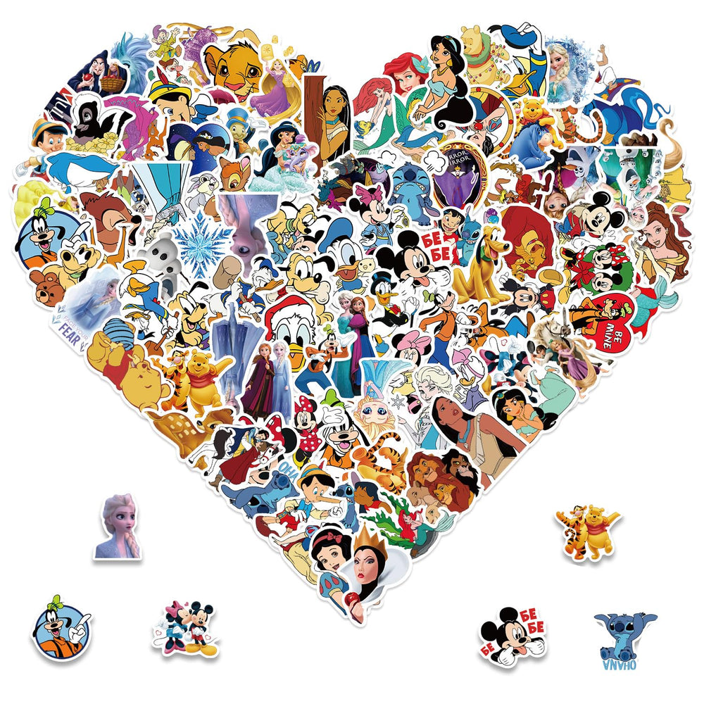 MINRAIN Disney stickers: waterproof vinyl for notebooks and laptops, vivid colors with protection.