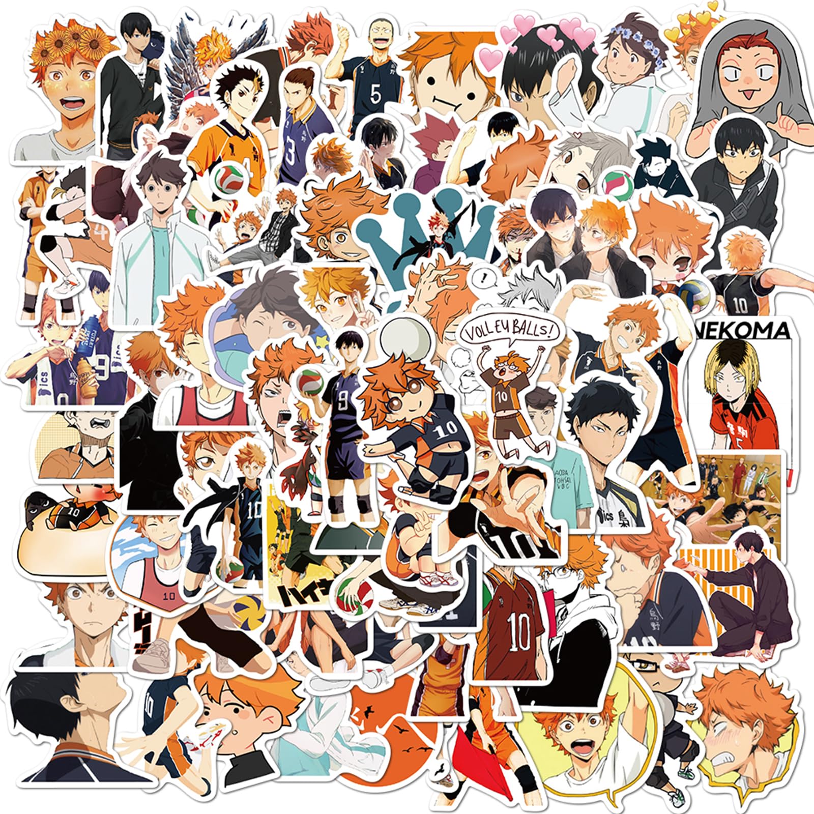 MINRAIN Haikyuu water bottle sticker, vibrant colors and removable adhesion.