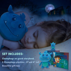 Mint Bucket Chomphogs plush hugs help kids settle into sleep.