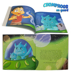 Mint Bucket Chomphogs 30-page storybook sparks bedtime imagination.