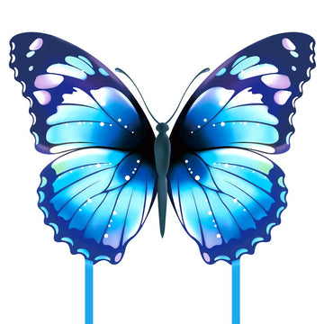 Mint's Colorful Life butterfly kite blue front view for family kite fun