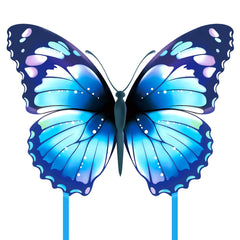 Mint's Colorful Life butterfly kite blue front view for family kite fun