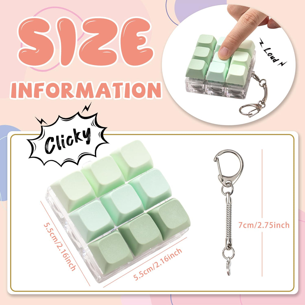 MintCaps fidget keychain pressing button for focus
