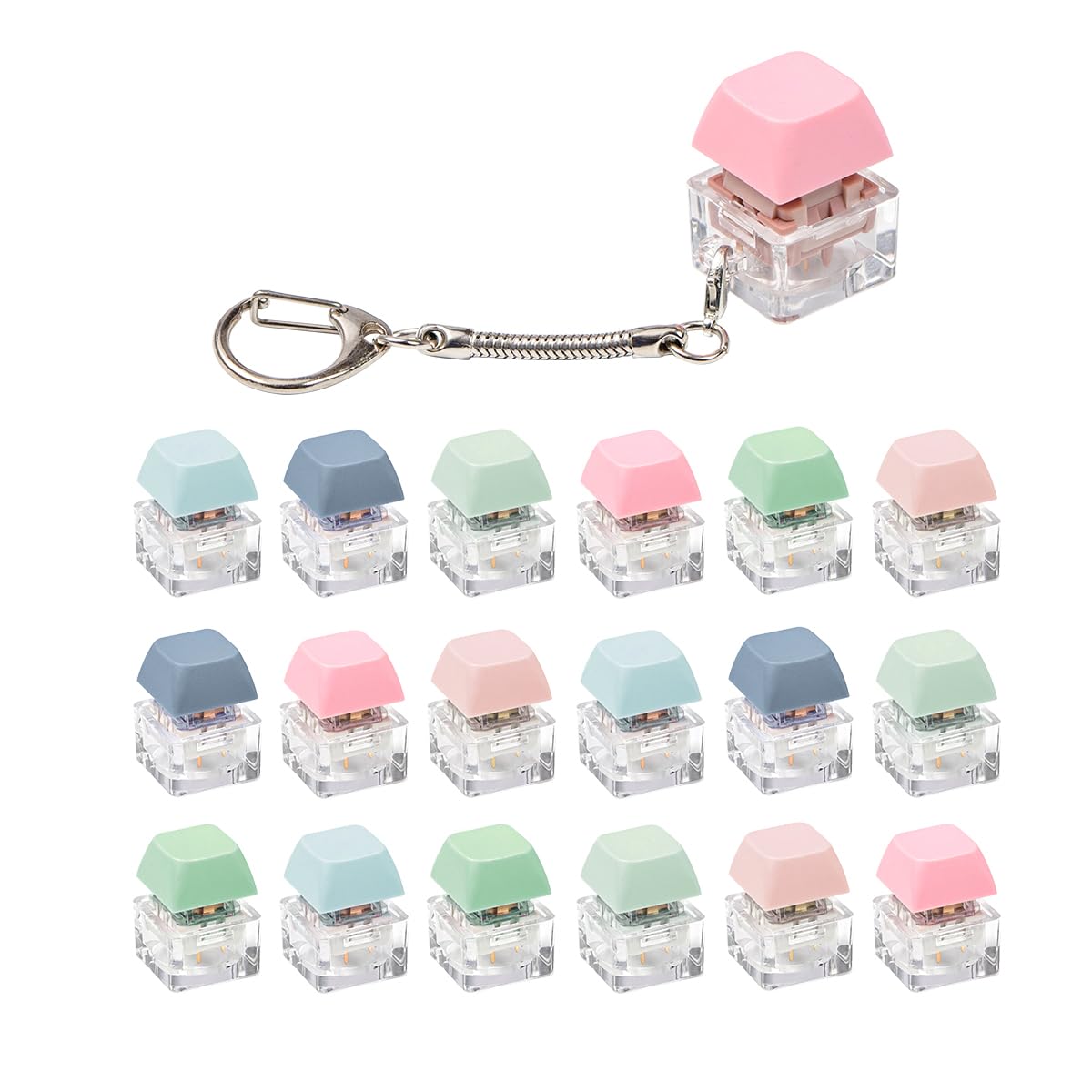 Mintcaps keyboard fidget toy red side press showcasing tactile click.