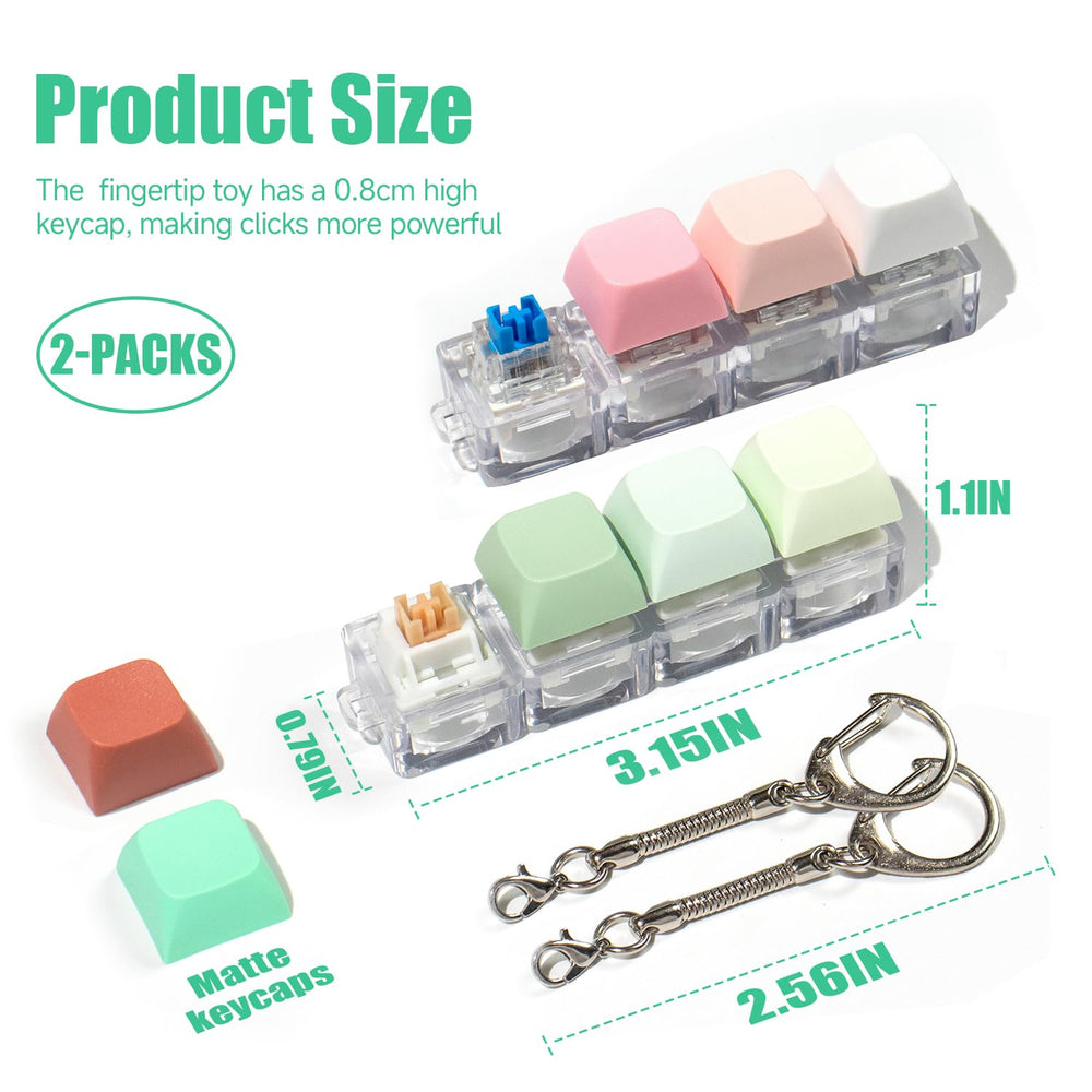 Mintcaps silent green keychain variation provides discreet fidgeting during work.