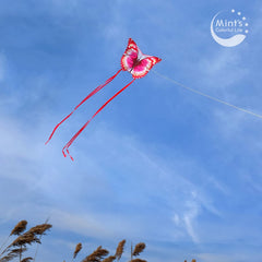 Mint's Colorful Life pink butterfly kite close-up shows lifelike printing.