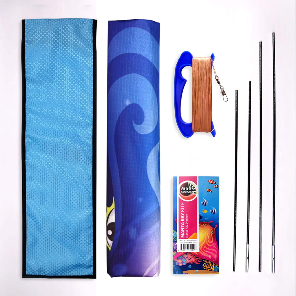Mint's Colorful Life Devil Fish Kite in flight with stable handling