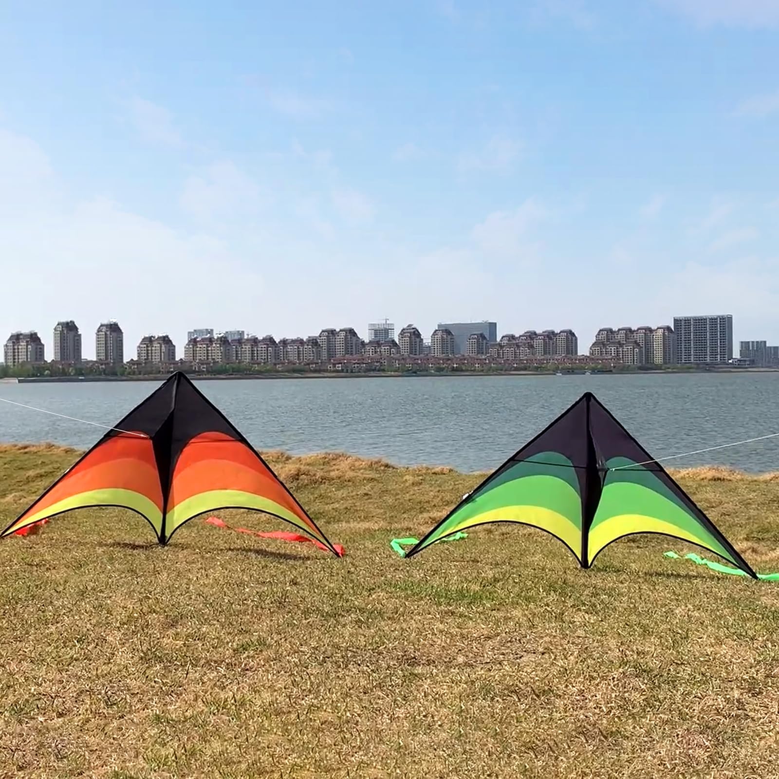 Mint's Colorful Life kite handles with 300 ft line included for outdoor fun.