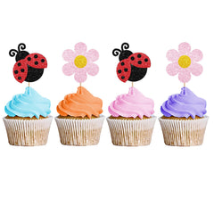 MINUET MINUTE ladybug cupcake toppers decorate cupcakes and brighten party desserts.