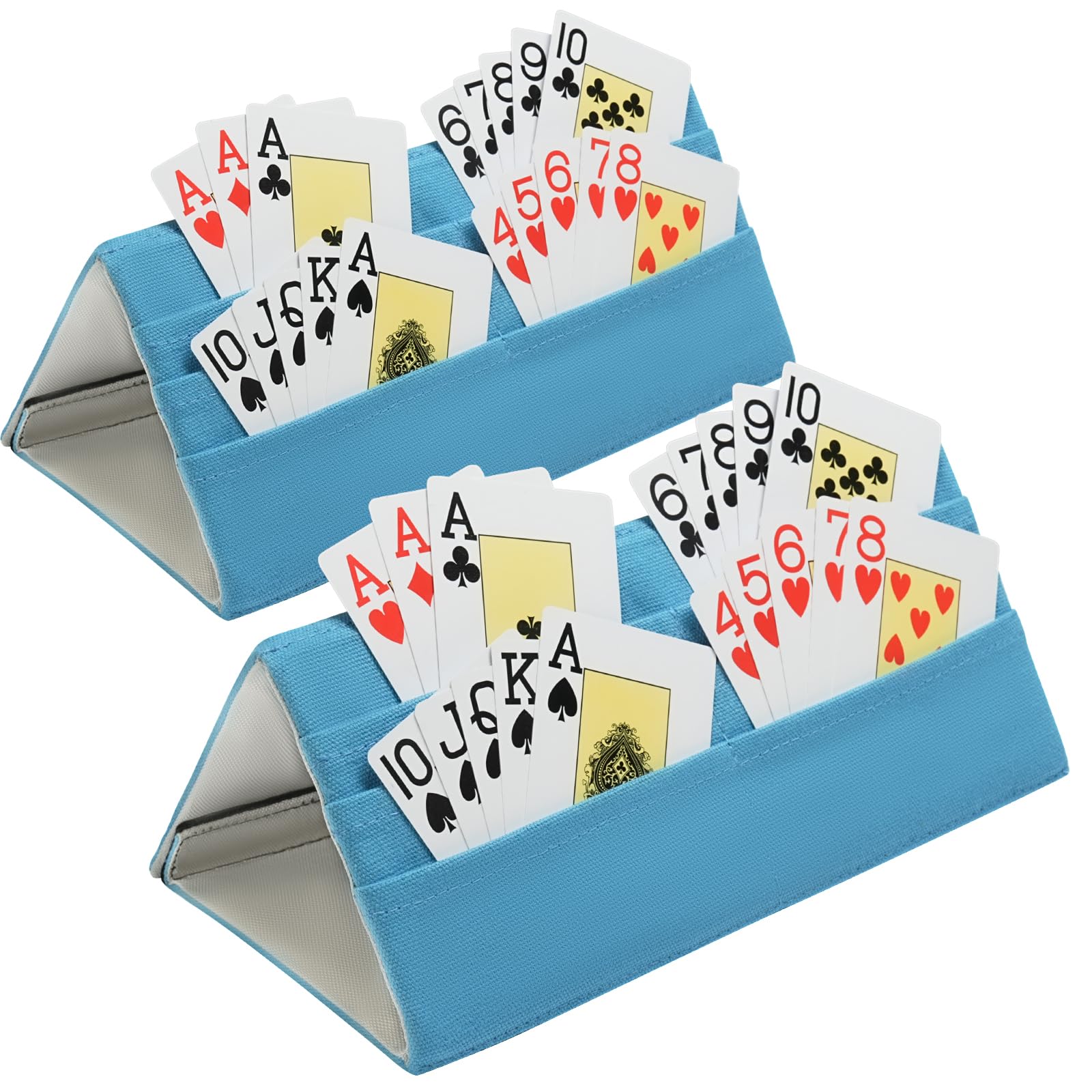 Minventiss two-pack card holders for poker and bingo offering hands-free gameplay.