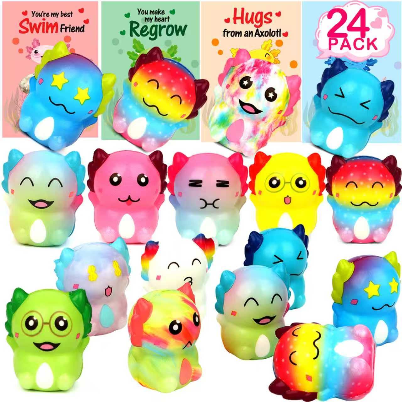 MINYSIC axolotl mochi toy for classroom sensory play and sharing.