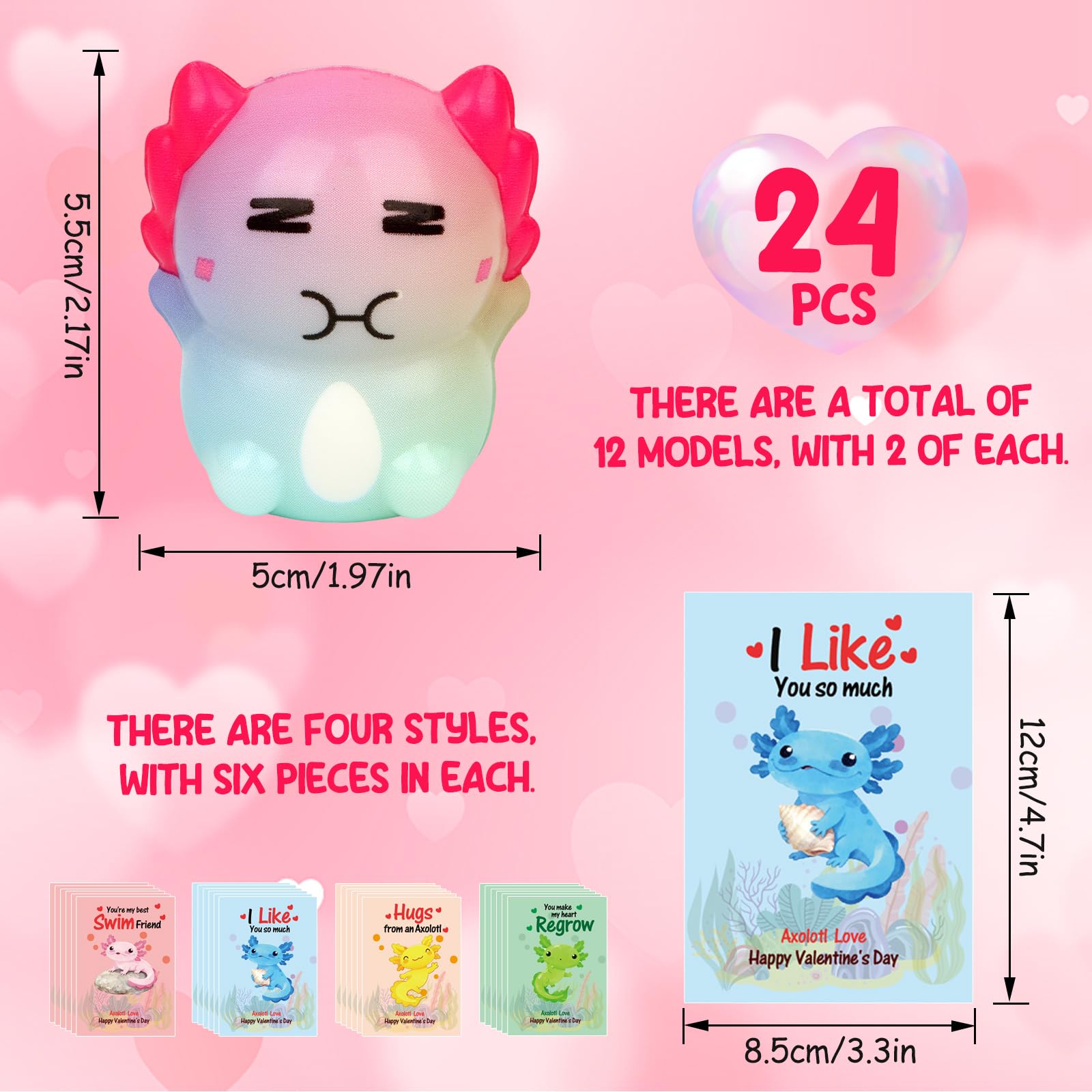 MINYSIC bright-color axolotl mochi detail aids visual appeal.