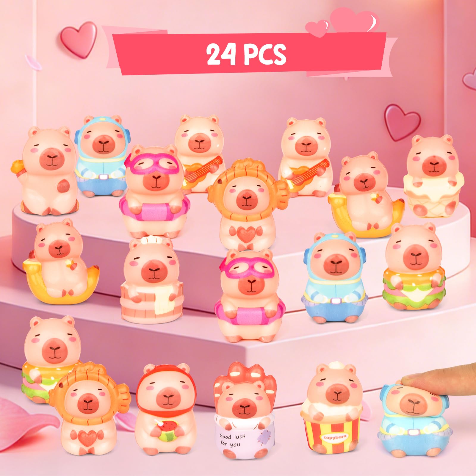 MINYSIC matching valentine cards for capybara squishies, ideal for student messages.
