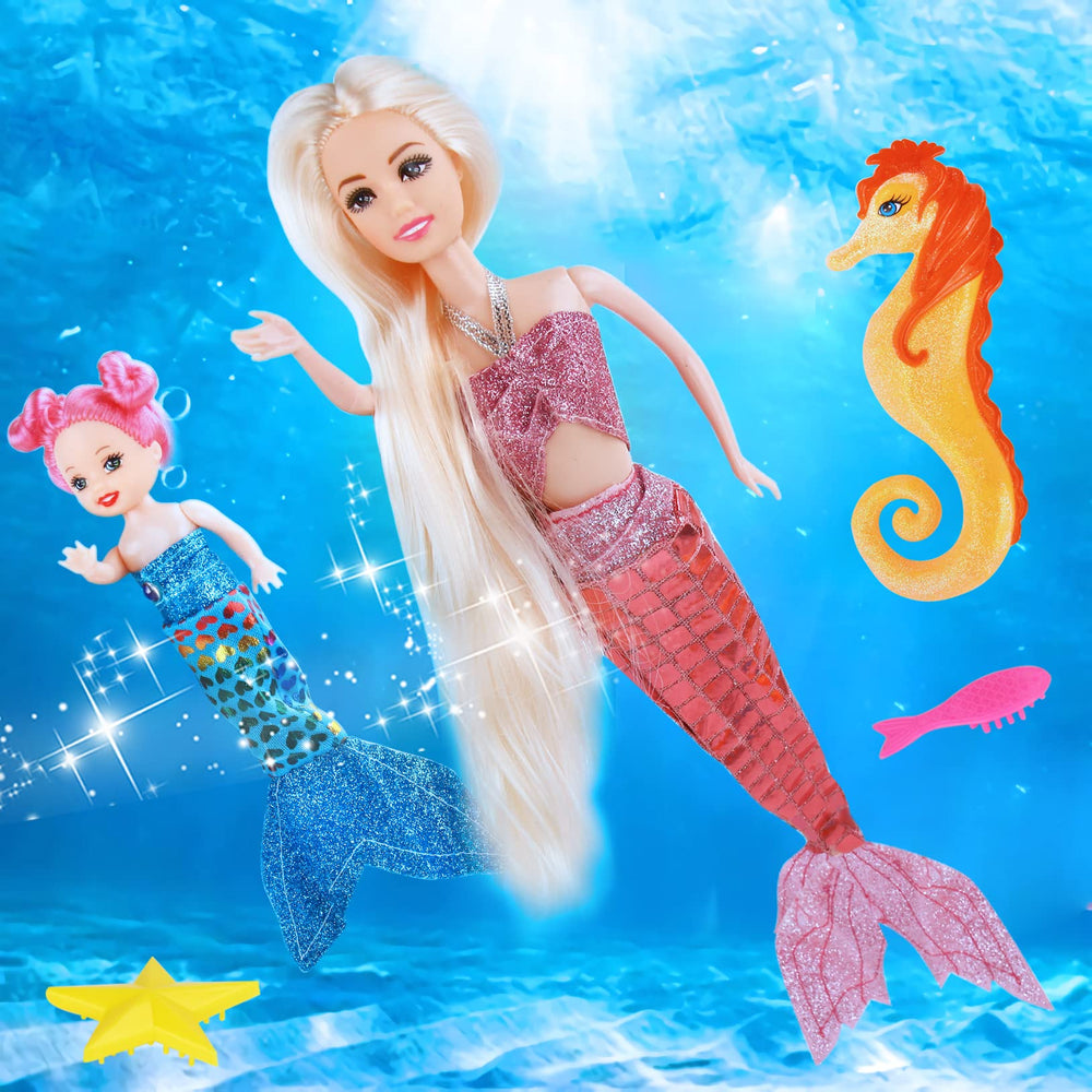 MIOKIDZFUN Little mermaid figurine adds companion sea world play.