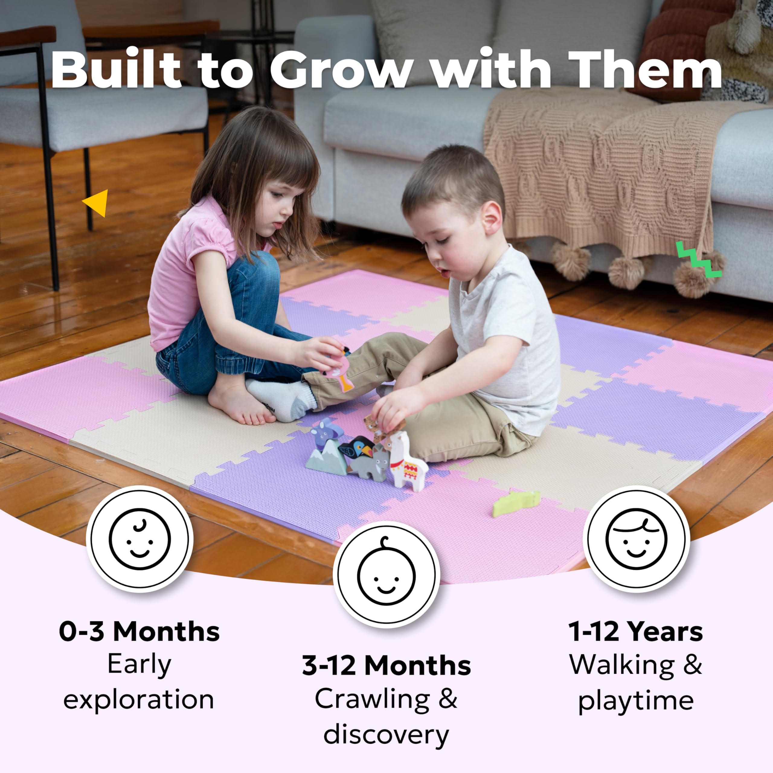 MioTetto larger 74x74 tile setup suits bigger play zones and playpens.